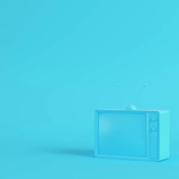 Retro Estilo Fundo Azul Brilhante Cores Pastel Conceito Minimalismo Renderização — Fotografia de Stock