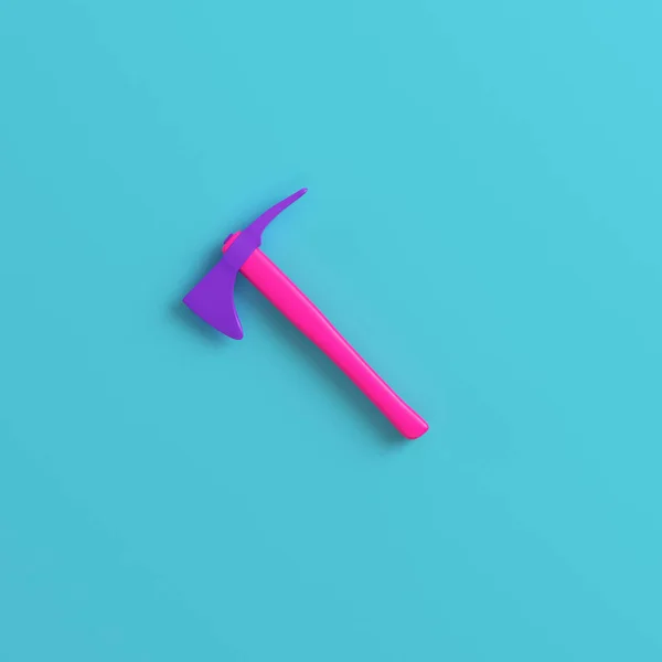 Pink Axe Bright Blue Background Minimalism Concept Render — Stock Photo, Image