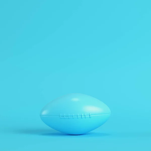 Pallone Football Americano Sfondo Blu Brillante Colori Pastello Concetto Minimalista — Foto Stock