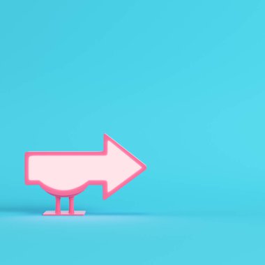 Pastel col parlak mavi arka plan üzerinde ok şeklinde Billboard