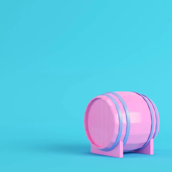 Roze Vat Met Een Tik Helderblauwe Achtergrond Pastelkleuren Minimalisme Concept — Stockfoto