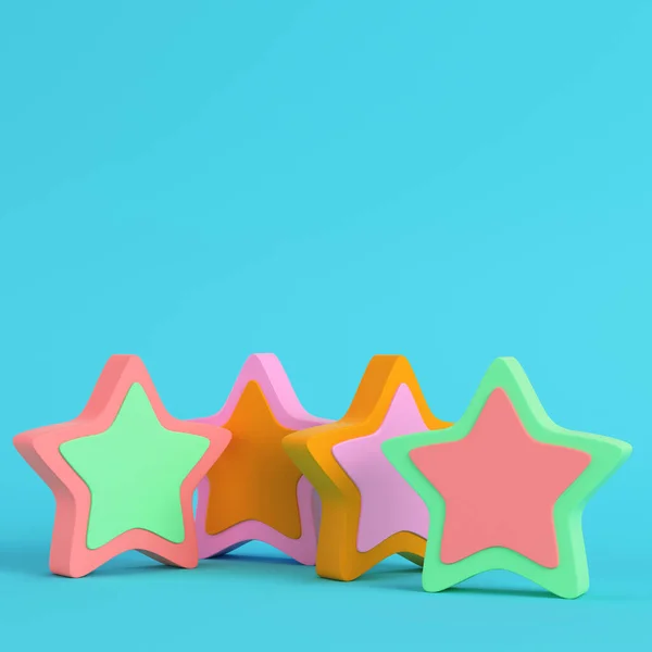 Colorful Abstract Stars Bright Blue Background Pastel Colors Minimalism Concept — Stock Photo, Image