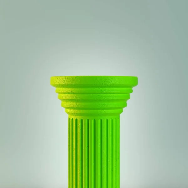 Green Column Gray Background Render — Stock Photo, Image