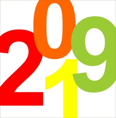 2019. orijinal vektör yeni yıl kartı, illüstrasyon, metin hisse senedi illüstrasyon için yer ile