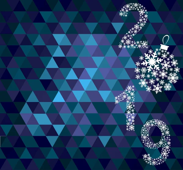 Поздравление Новым 2019 Годом Иллюстрация Фоне Снежинки — стоковый вектор