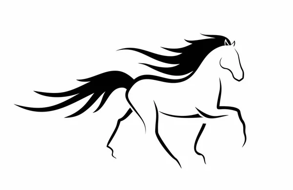 Náčrt Aktivní Zóny Elegantní Taneční Koně — Stockový vektor