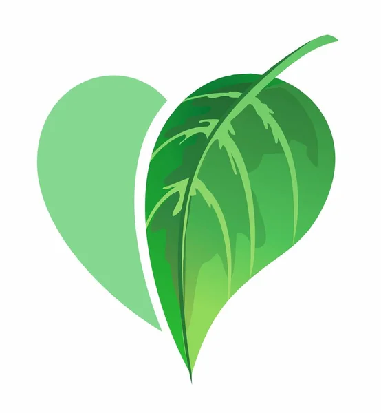 Symbol Eco Loving Heart — Stock Vector