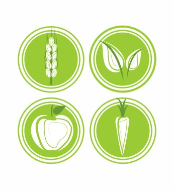 dört vegan yeşil düğme 