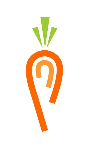Divertido Signo Vegetariano Zanahoria Abstracta — Vector de stock