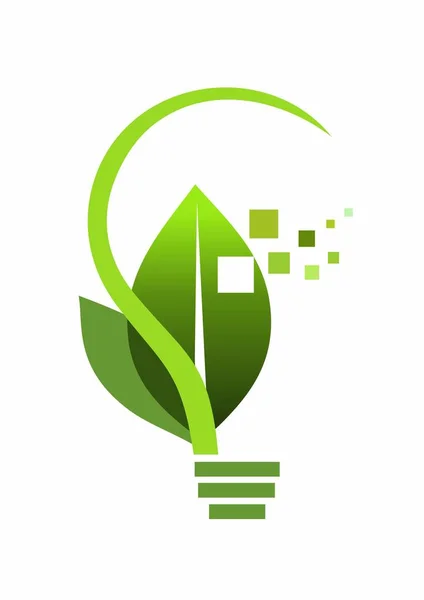 Segno Una Lampadina Che Presenta Energia Ecologica Alternativa Verde — Vettoriale Stock