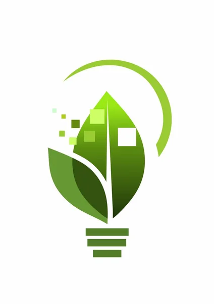 Signo Una Bombilla Que Presenta Energía Alternativa Ecológica Verde — Archivo Imágenes Vectoriales