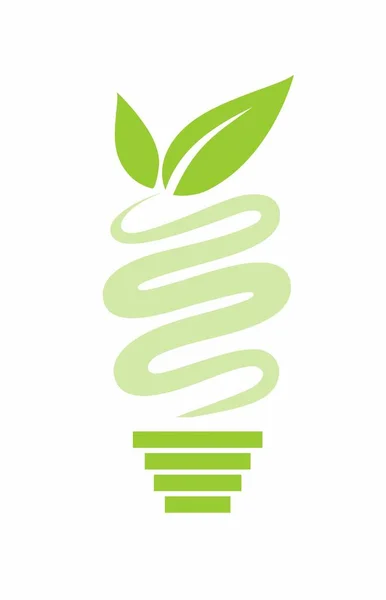 Signo Una Bombilla Que Presenta Energía Alternativa Ecológica Verde — Vector de stock