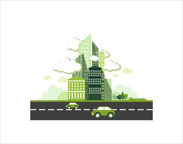 Abstrakcja Zielony Alternatywne Miasto — Wektor stockowy