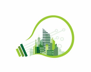 Soyut Eko kent ve ampul 