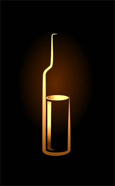 Розкішний Золотий Алкоголь Чорному Фоні — стоковий вектор
