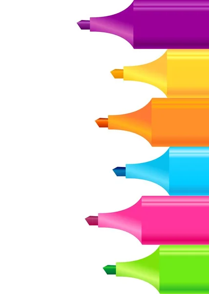 Background Colorful Markers Place Text — Stock Photo, Image