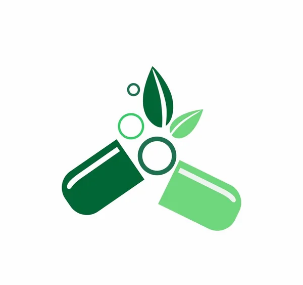 Pilas Medicina Alternativa Verde — Vector de stock