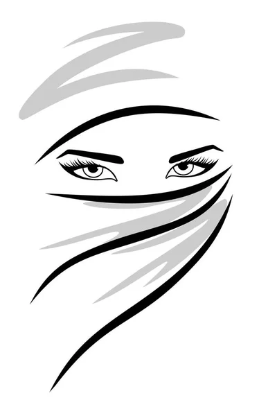 Gezicht Van Een Arabische Vrouw — Stockvector