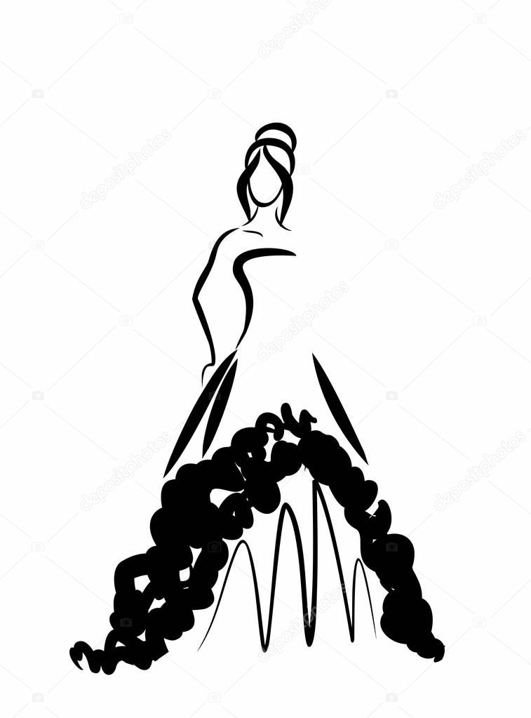 lady in elegant evening dress