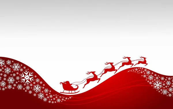 Fantasía Navidad Fondo Con Vuelo Santa — Vector de stock