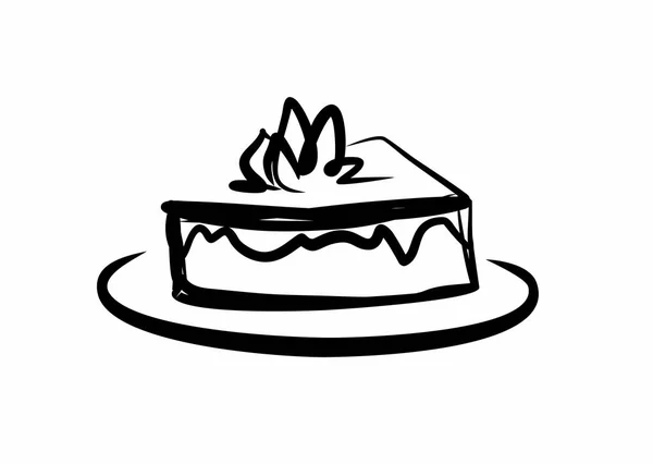 Silhouette Torta Elegantemente Decorata — Vettoriale Stock