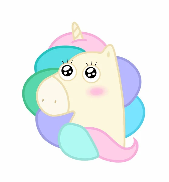 Cute Unicorn Cartoon Magic Pony — Stock Vector