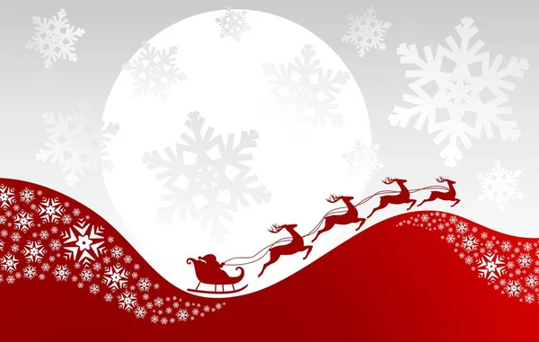 Merry Christmas Fantasy Layout Flying Santa — Stock Vector