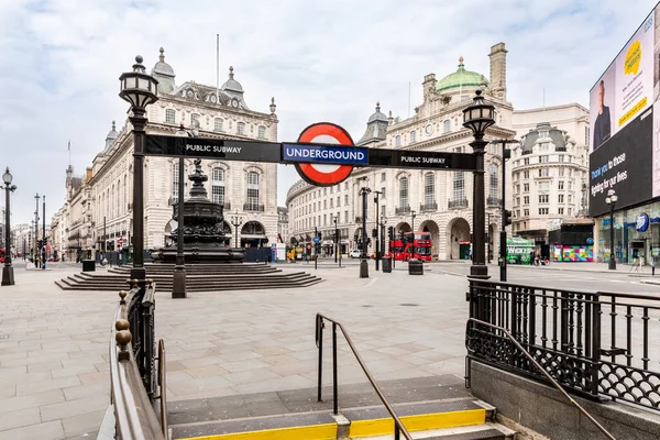 Londres Reino Unido Abril 2020 Circo Piccadilly Vazio Durante Bloqueio — Fotografia de Stock