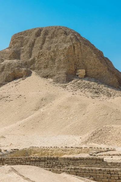 Senusret Mısır Çölünde Piramit Görünümünü Kapat — Stok fotoğraf