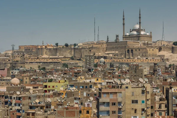 Antiguo Paisaje Urbano Cairo Con Vistas Ciudadela Mezquita Alabastro Parte — Foto de Stock