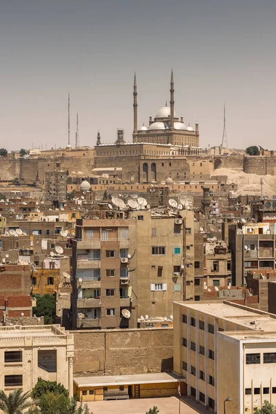 Cidade Cairo Antiga Com Vista Para Cidadela Salahaddin Mesquita Topo — Fotografia de Stock