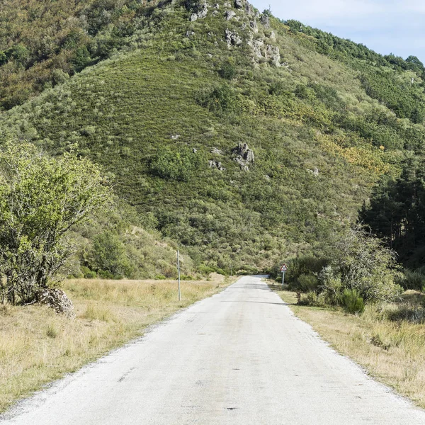 Winding Asphalt Road Europe Peaks Spain Early Morning — Stock Photo, Image