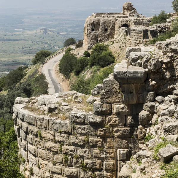 Suriye Ile Srail Sınırında Golan Tepeleri Üzerinde Kale Kalıntıları Hermon — Stok fotoğraf