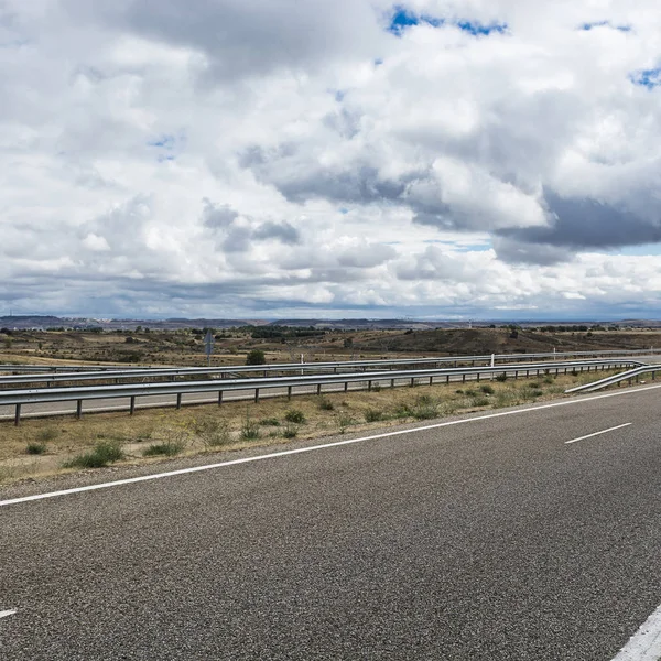 Straight Expressway Separation Barrier Spain Early Morning — Stock Photo, Image