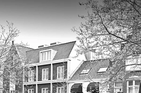 Historic Buildings City Amersfoort Typical Dutch Brick Houses Holland Black — Stock Photo, Image