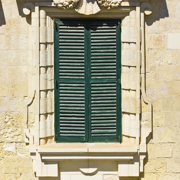 Building Traditional Maltese Window Historical Part Valletta — Stock Photo, Image