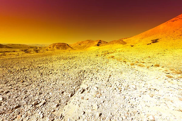 Kleurrijke Rotsachtige Heuvels Van Negev Woestijn Israël Adembenemend Landschap Natuur — Stockfoto