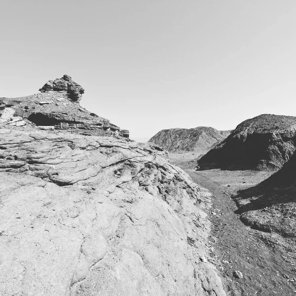 Soledad Vacío Las Colinas Rocosas Del Desierto Del Neguev Israel — Foto de Stock