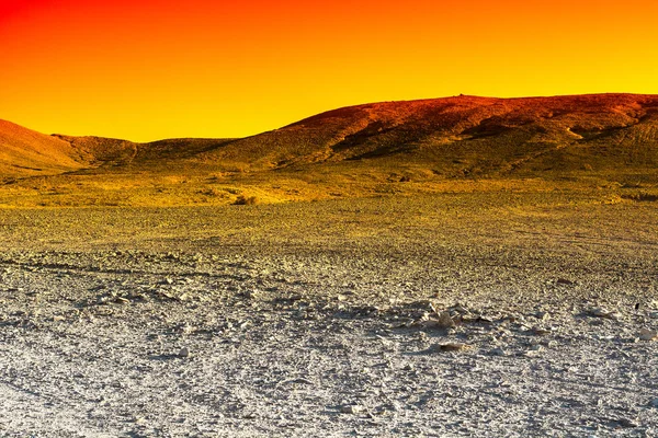 Srail Deki Negev Çölü Nün Renkli Kayalık Tepeleri Gün Batımında — Stok fotoğraf