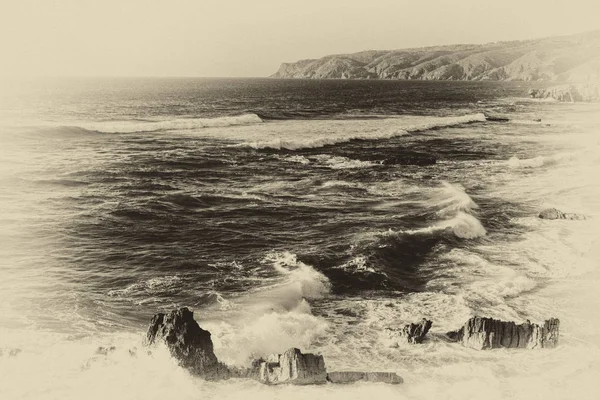 Costa Rocciosa Dell Oceano Atlantico Portogallo Paesaggio Mozzafiato Natura Della — Foto Stock