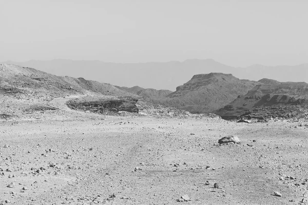 이스라엘의 사막에 바위투성이 언덕들은 외로움 공허감으로 있습니다 중동의 숨막힐 — 스톡 사진