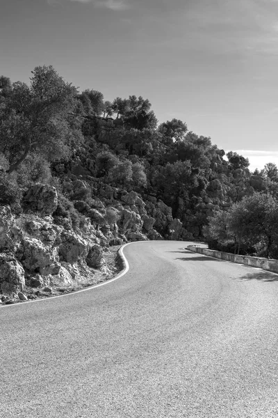 Asfalt Yol Spanya Cantabria Dağları Nda Güneş Doğarken Sarma Nefes — Stok fotoğraf