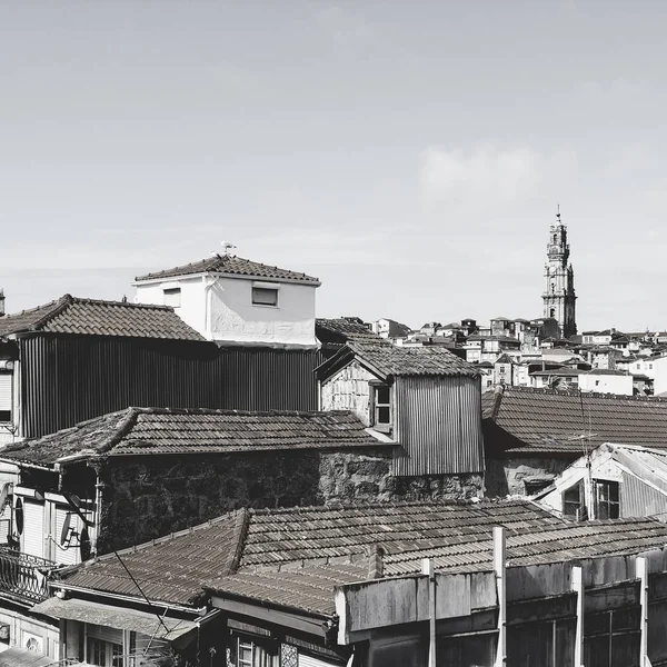 Vista Centro Histórico Cidade Porto Com Fachadas Tradicionais Portuguesas Decoradas — Fotografia de Stock