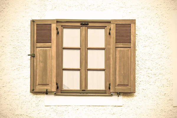 Fenêtre Typique Une Maison Dans Une Petite Ville Autriche Maison — Photo