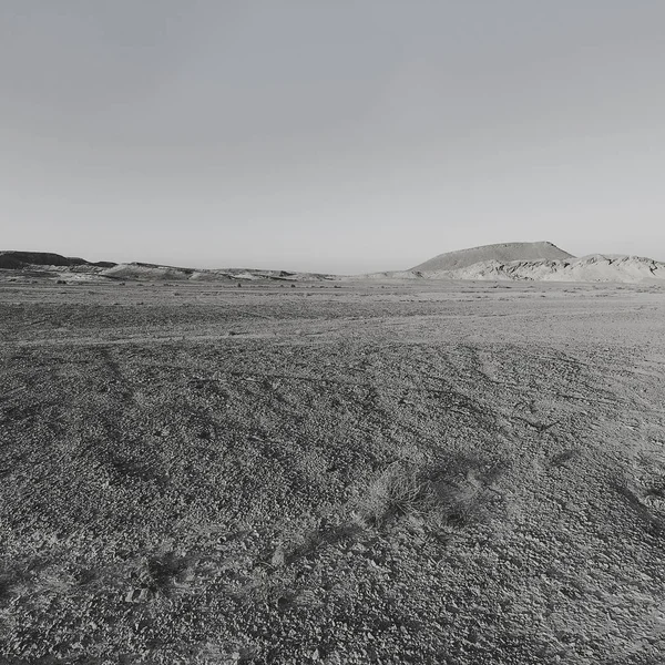 Scena Drammatica Bianco Nero Delle Colline Rocciose Del Deserto Del — Foto Stock