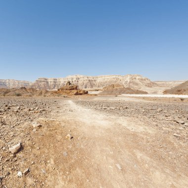 İsrail 'deki Negev Çölü' nün kayalık tepelerinin melankolik ve boşluğu. Ortadoğu 'nun nefes kesici manzarası ve doğası.