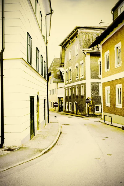 Arquitectura Medieval Tradicional Austriaca Ciudad Gmunden Calle Estrecha Austria Estilo — Foto de Stock