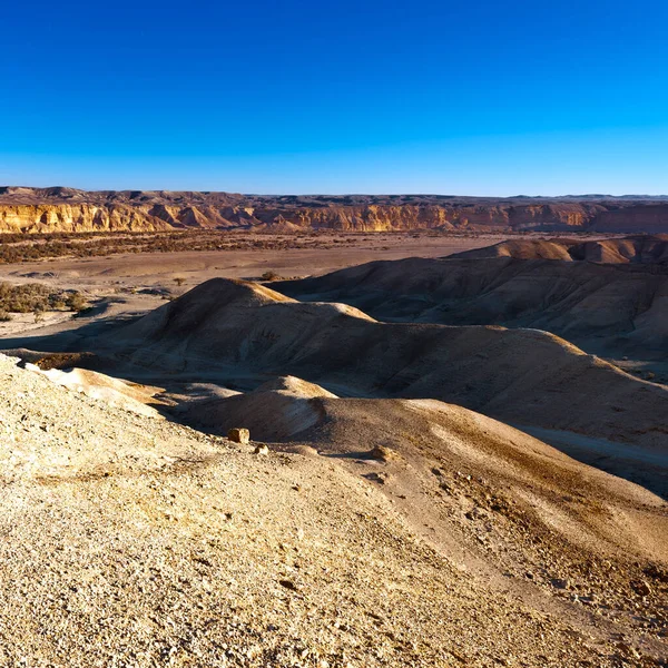 Rotsachtige Heuvels Van Negev Woestijn Israël Adembenemend Landschap Van Woestijnrotsformaties — Stockfoto