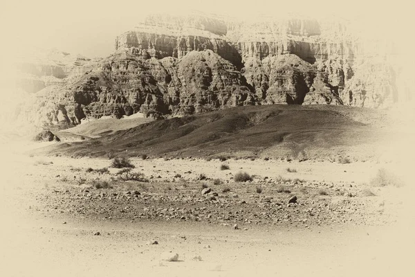 Одиночество Пустота Скалистых Холмов Пустыни Негев Израиле Захватывающий Дух Пейзаж — стоковое фото