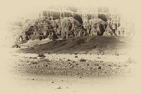 Soledad Vacío Las Colinas Rocosas Del Desierto Del Neguev Israel — Foto de Stock